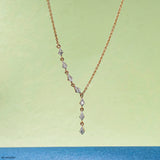 Fancy Design Diamond Necklace 14K Rose Gold