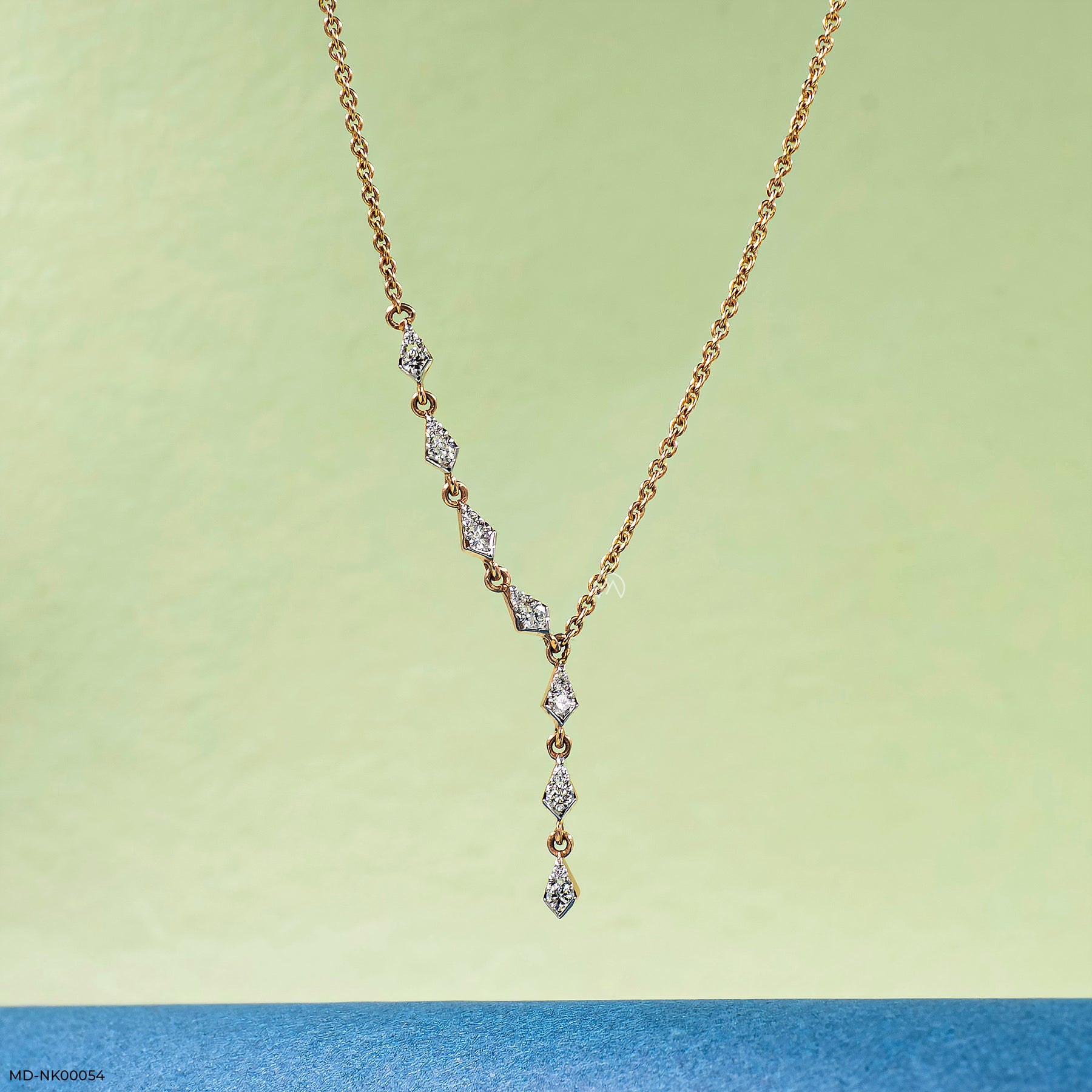 0.35 Carat Fancy Designs Lab Diamond Necklace 14K Rose Gold