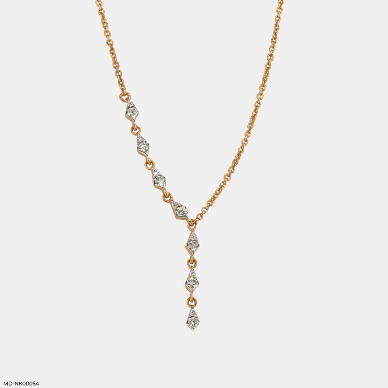 Fancy Design Diamond Necklace 14K Rose Gold