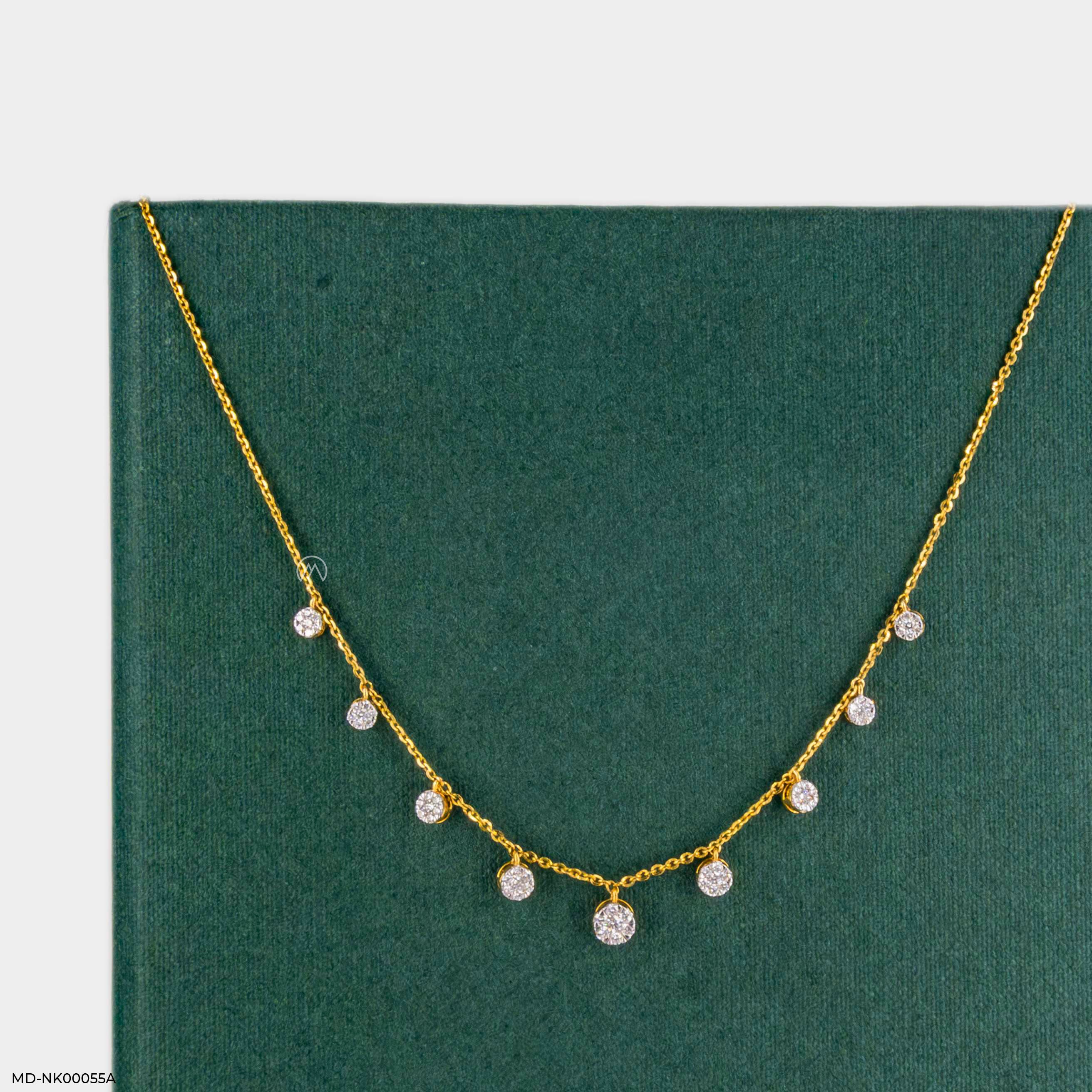 1 Carat Diamond Drop Station Necklace