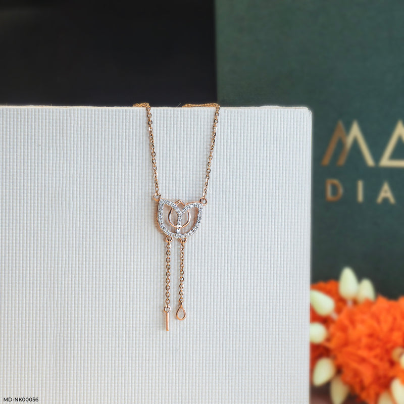 Lotus Shaped Office Wear Necklaces 14K Rose Gold