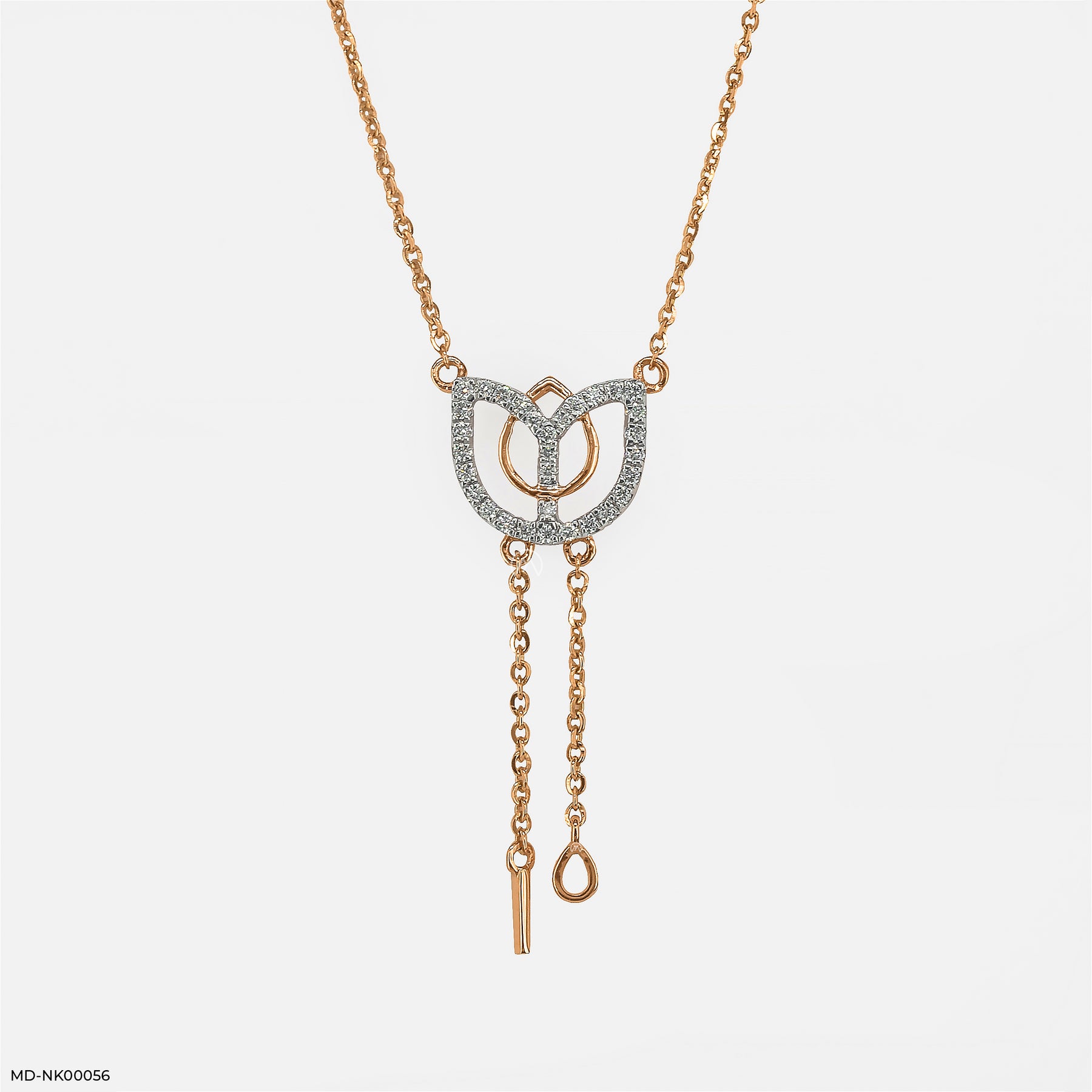 Tulip Tassel Necklace 9K White Gold