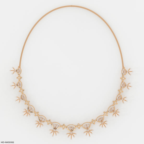 Crest Diamond Necklaces 14K Rose Gold