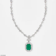 Regal Emerald Embrace Diamond Necklaces