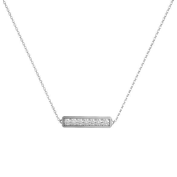 Linear Diamond Necklace 14K White Gold