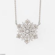 Palm Leaf Glamour Diamond Necklace 9K White Gold