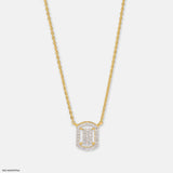 0.15 Carat Starburst Lab Diamond Pendant Necklace 14K Yellow Gold