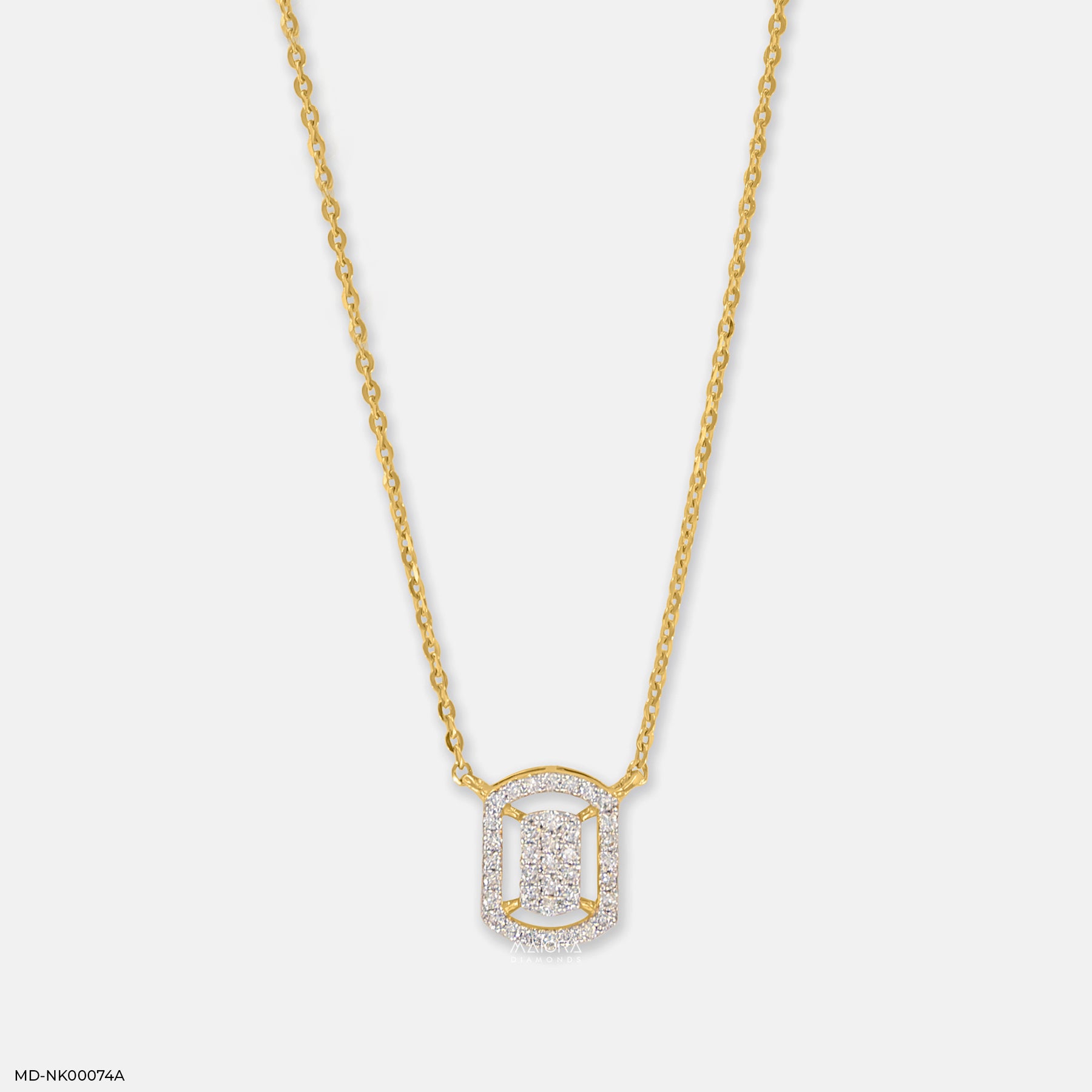 0.15 Carat Starburst Lab Diamond Pendant Necklace 14K Yellow Gold