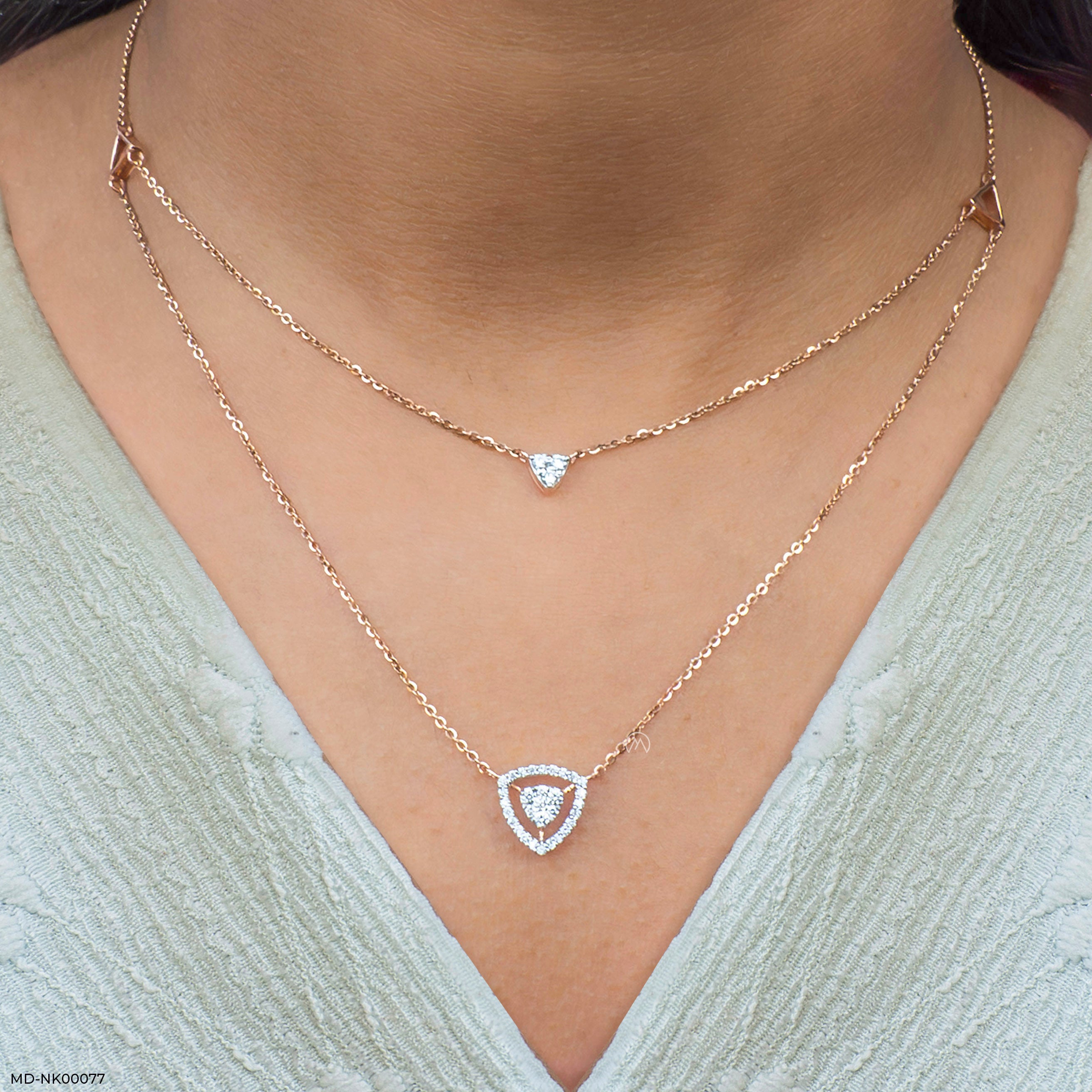 0.35 Carat Tri-Line Lab Diamond Necklace