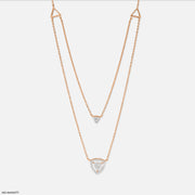0.35 Carat Tri-Line Lab Diamond Necklace 18K Rose Gold
