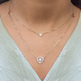 Tri-Line Diamond Necklace 18K Rose Gold