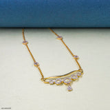 Five Sparkles  Diamond Necklaces 14K White Gold