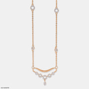 Five Sparkles  Diamond Necklaces 14K Rose Gold
