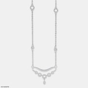 Five Sparkles  Diamond Necklaces 14K White Gold