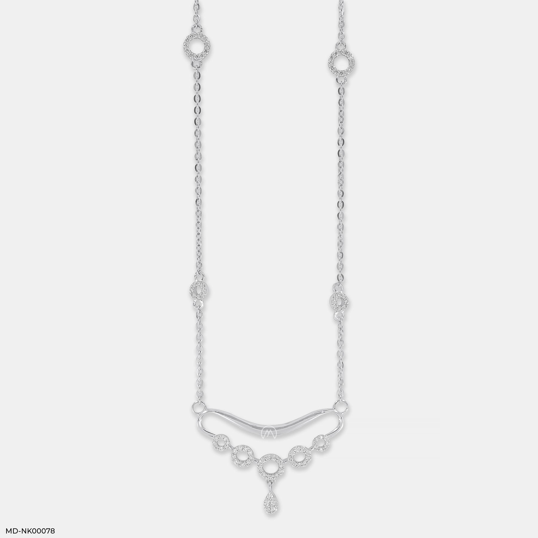 Five Sparkles  Diamond Necklaces 9K Yellow Gold