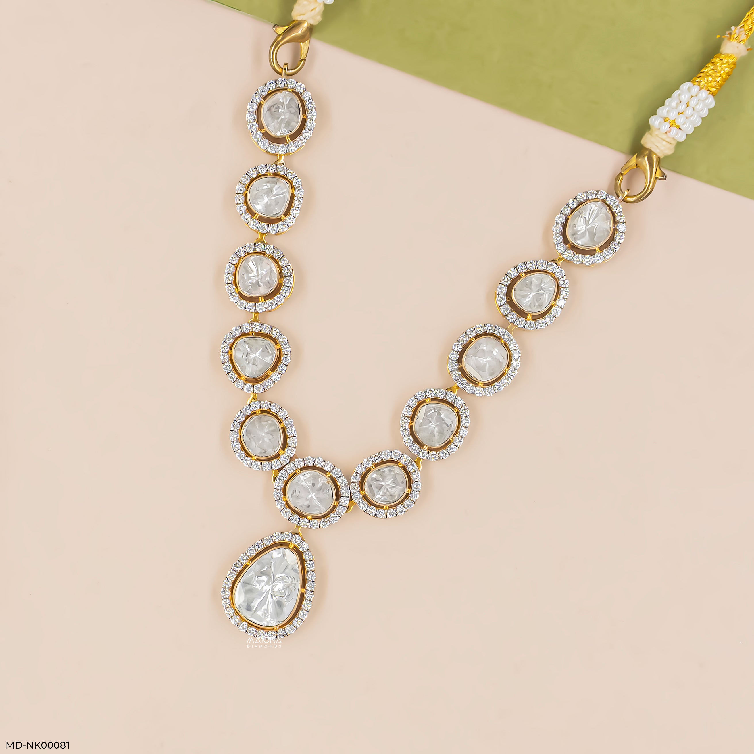 3 Carat Taj Polki Collar Lab Diamond Necklace
