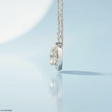1.25 Carat Trillion Halo Diamond Necklace 14K White Gold