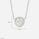 1.25 Carat Trillion Halo Diamond Necklace 14K White Gold
