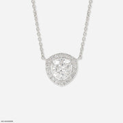 1.25 Carat Trillion Halo Diamond Necklace