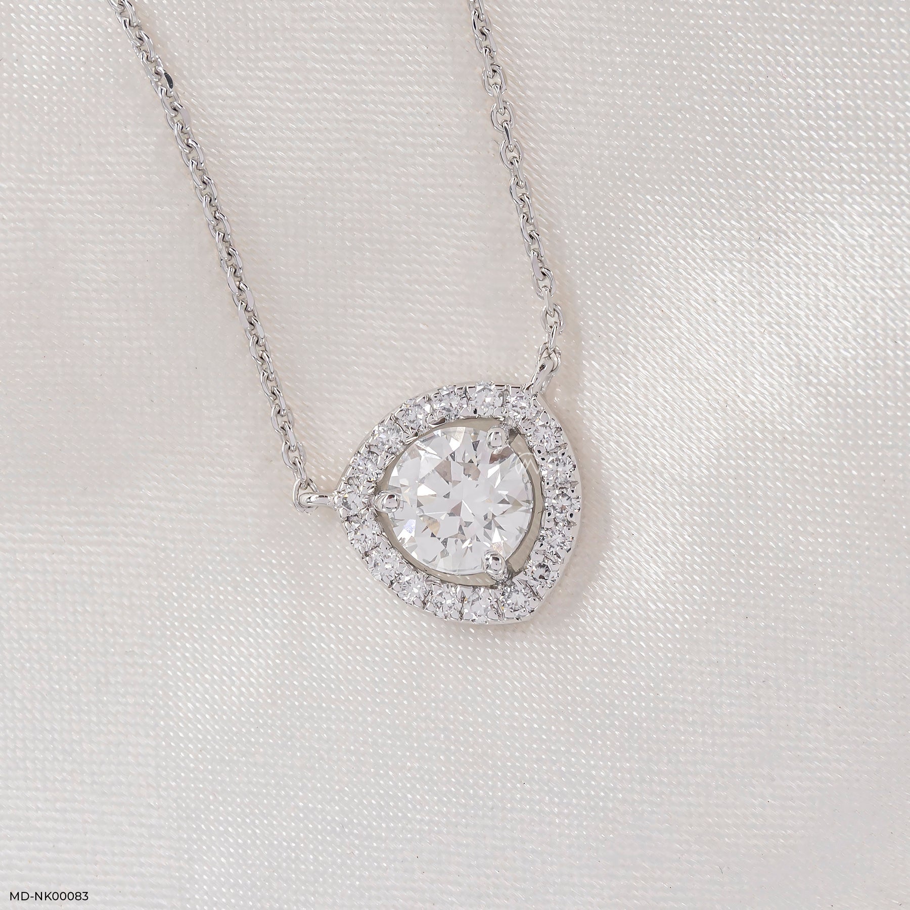 Trillion Halo Diamond Necklace 9K Yellow Gold
