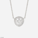 Trillion Halo Diamond Necklace 14K Yellow Gold