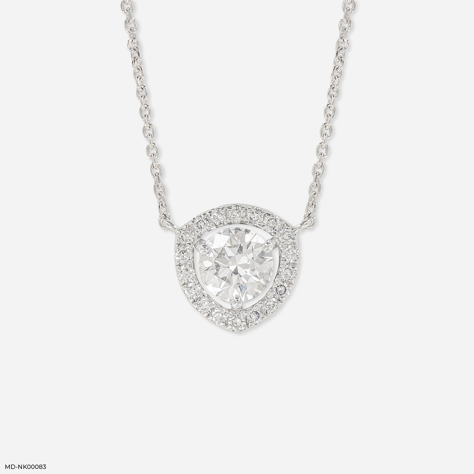 Trillion Halo Diamond Necklace 9K Yellow Gold