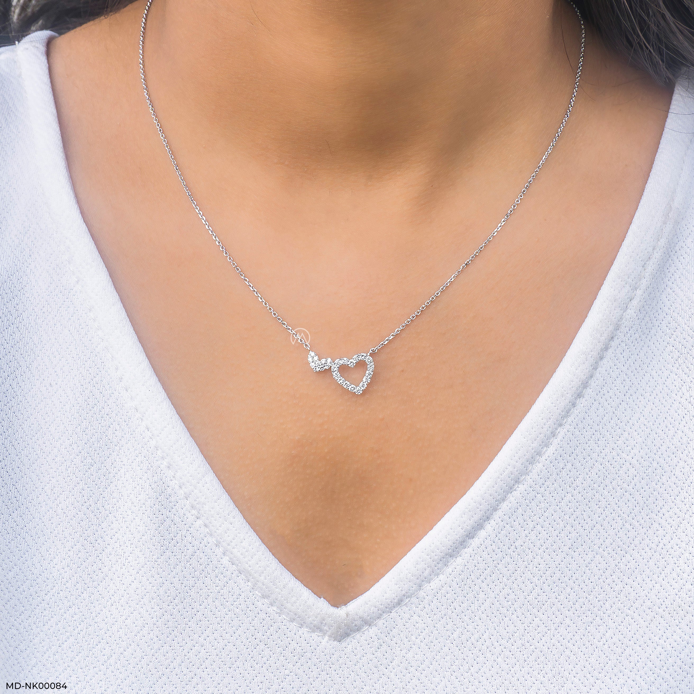 0.35 Carat Dual Heart's Embrace Lab Diamond Necklace