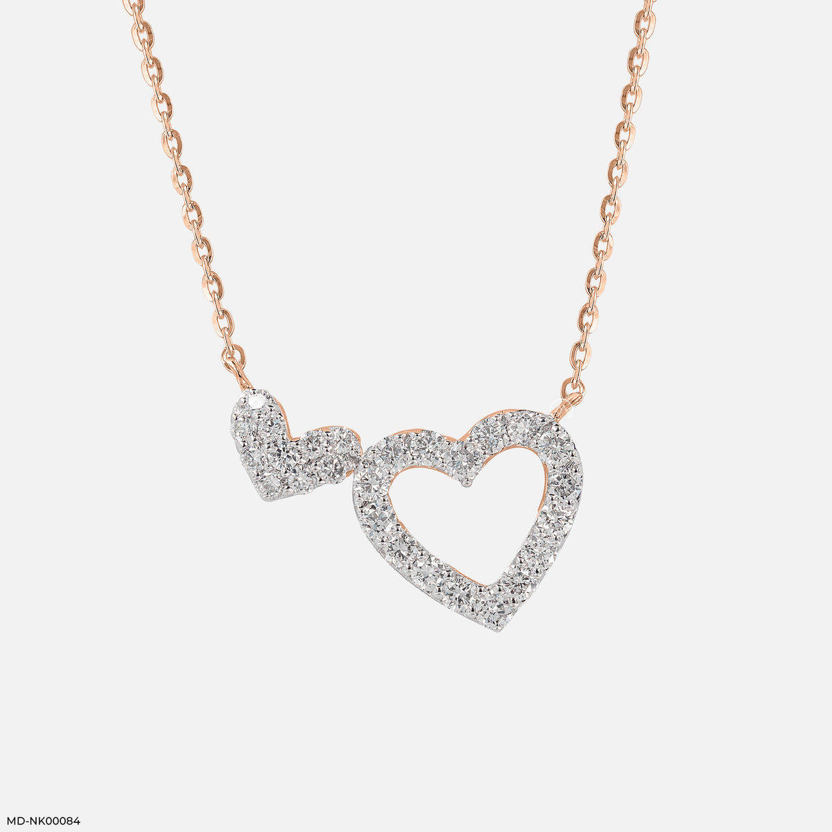 0.35 Carat Dual Heart's Embrace Lab Diamond Necklace