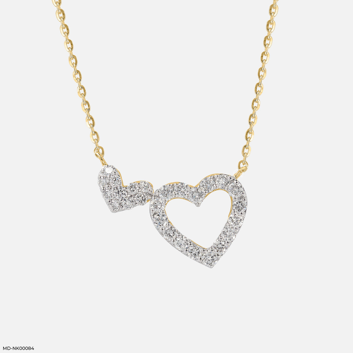 0.35 Carat Dual Heart's Embrace Lab Diamond Necklace