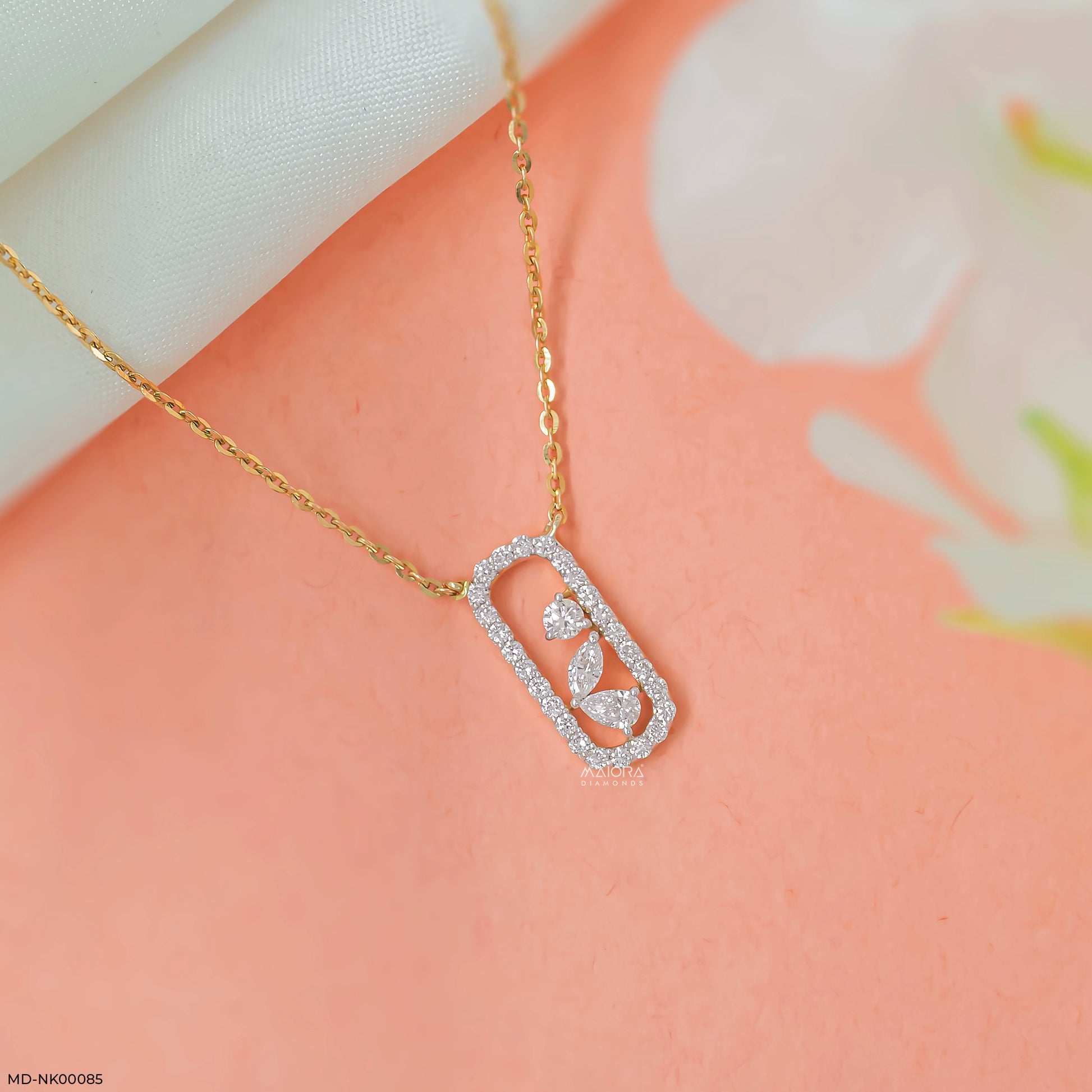 0.5 Carat Pave Oval Slider Necklace