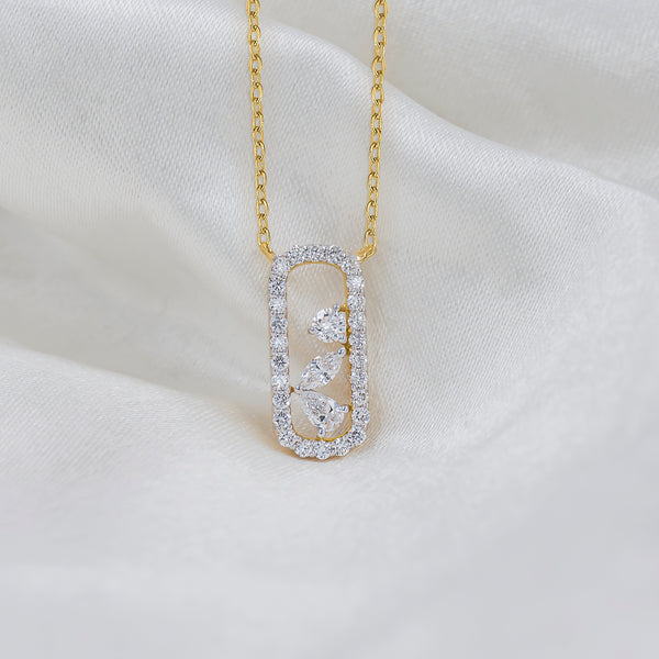 Fancify Spark Lab Diamond Necklace 18K Yellow Gold