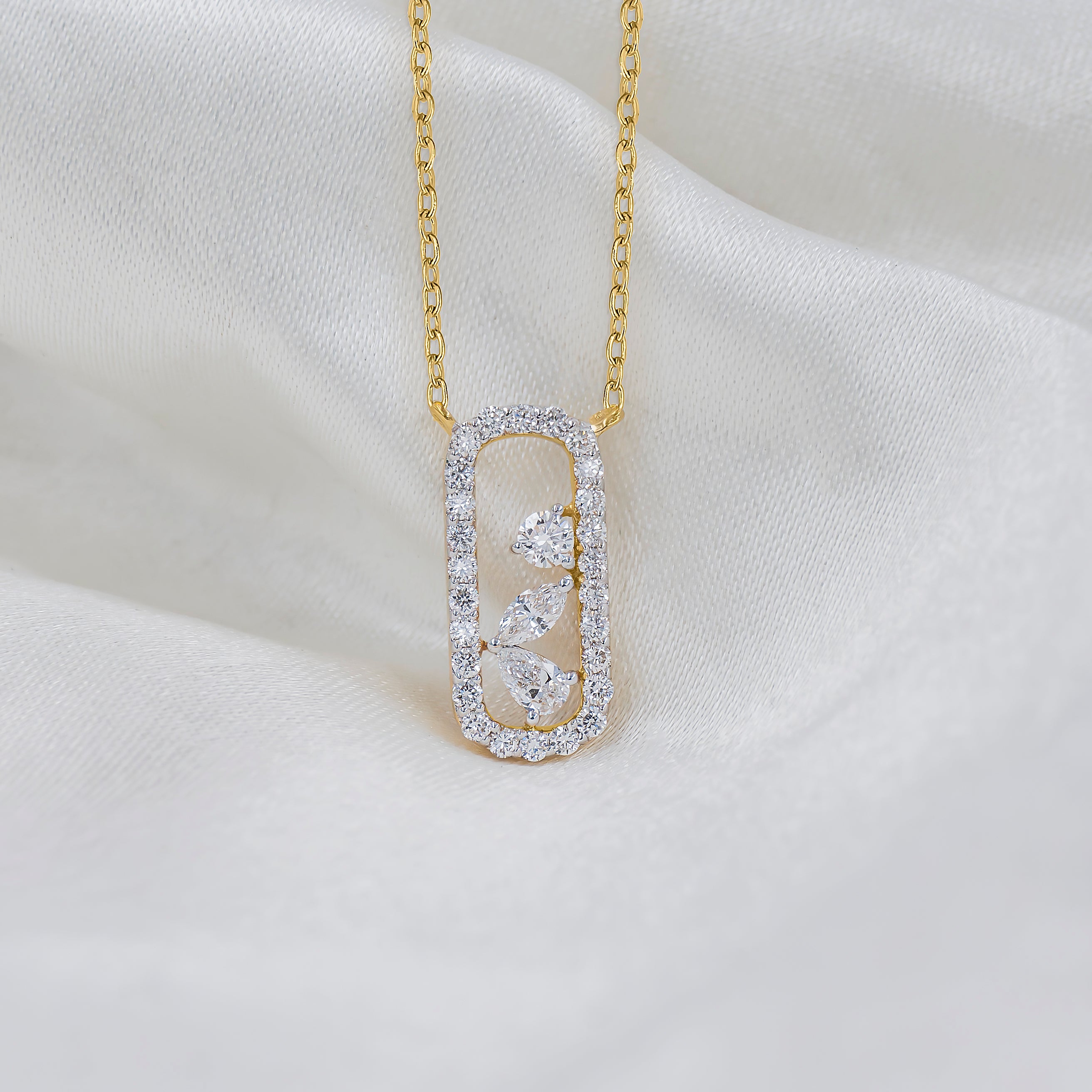 0.5 Carat Pave Oval Slider Necklace