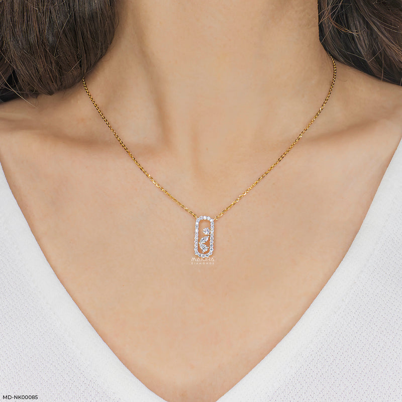 0.5 Carat Fancify Spark Lab Diamond Necklace 18K Yellow Gold