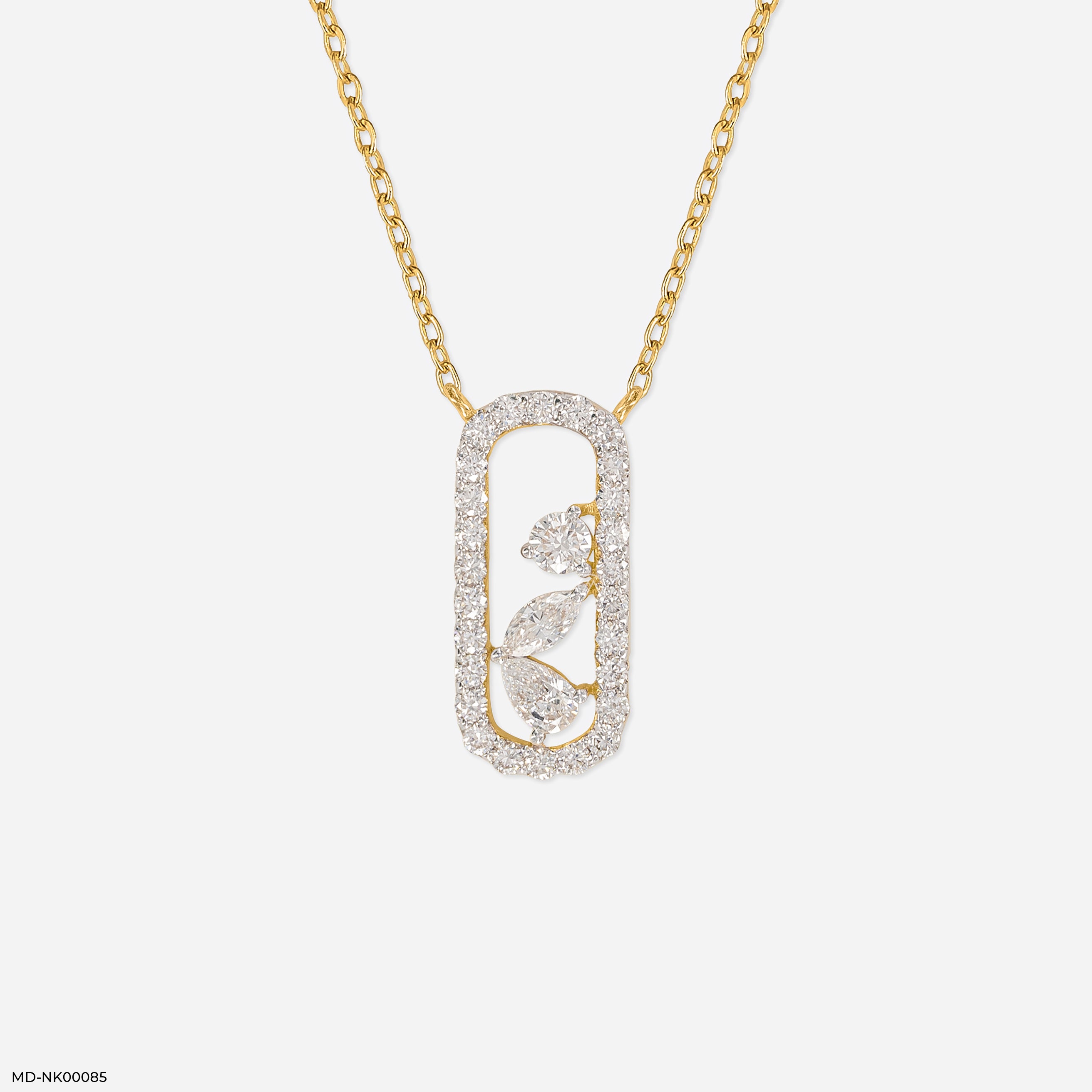 0.5 Carat Pave Oval Slider Necklace