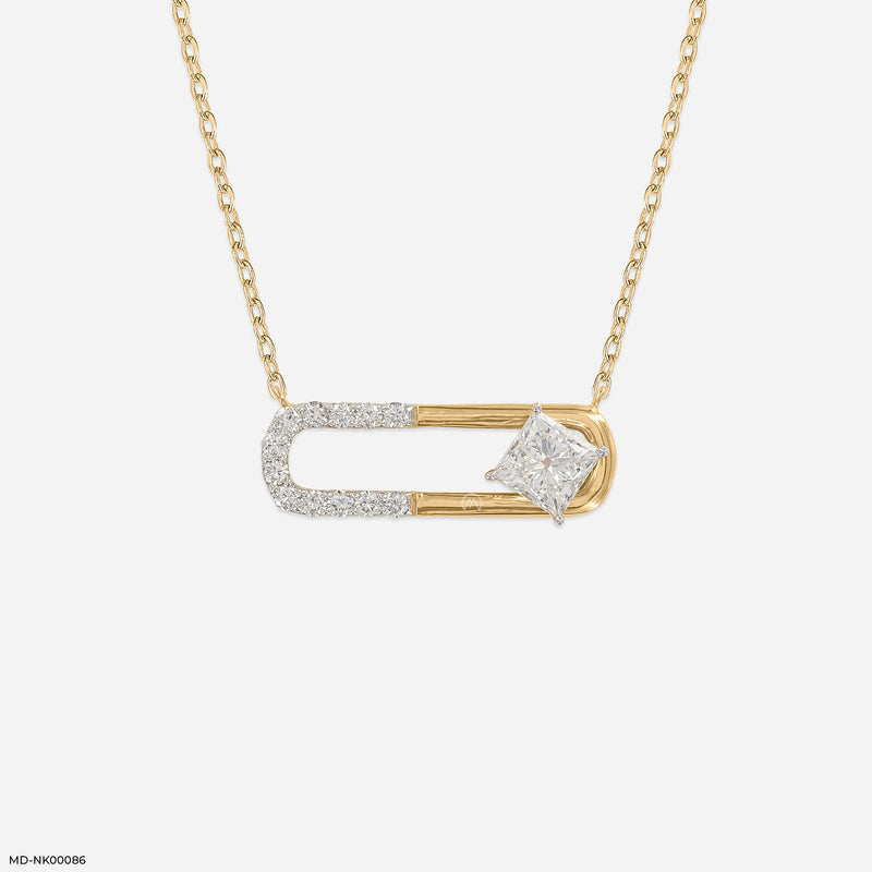 Princess's Path Lab Diamond Necklace 14K Rose Gold