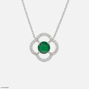0.25 Carat Circle Of PetalsLab Diamond Pendant Without Chain 14K White Gold