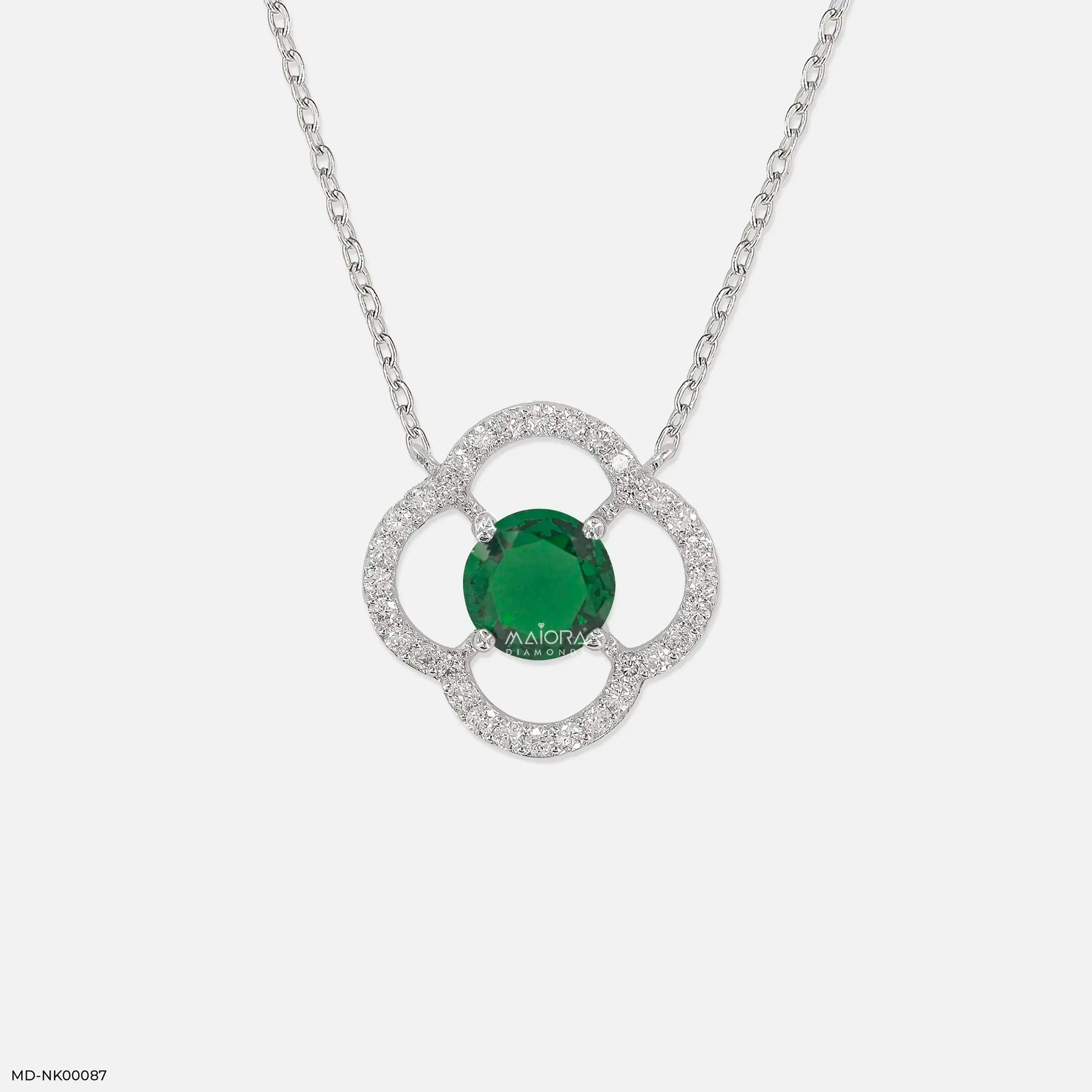 0.25 Carat Circle Of PetalsLab Diamond Pendant Without Chain 14K White Gold