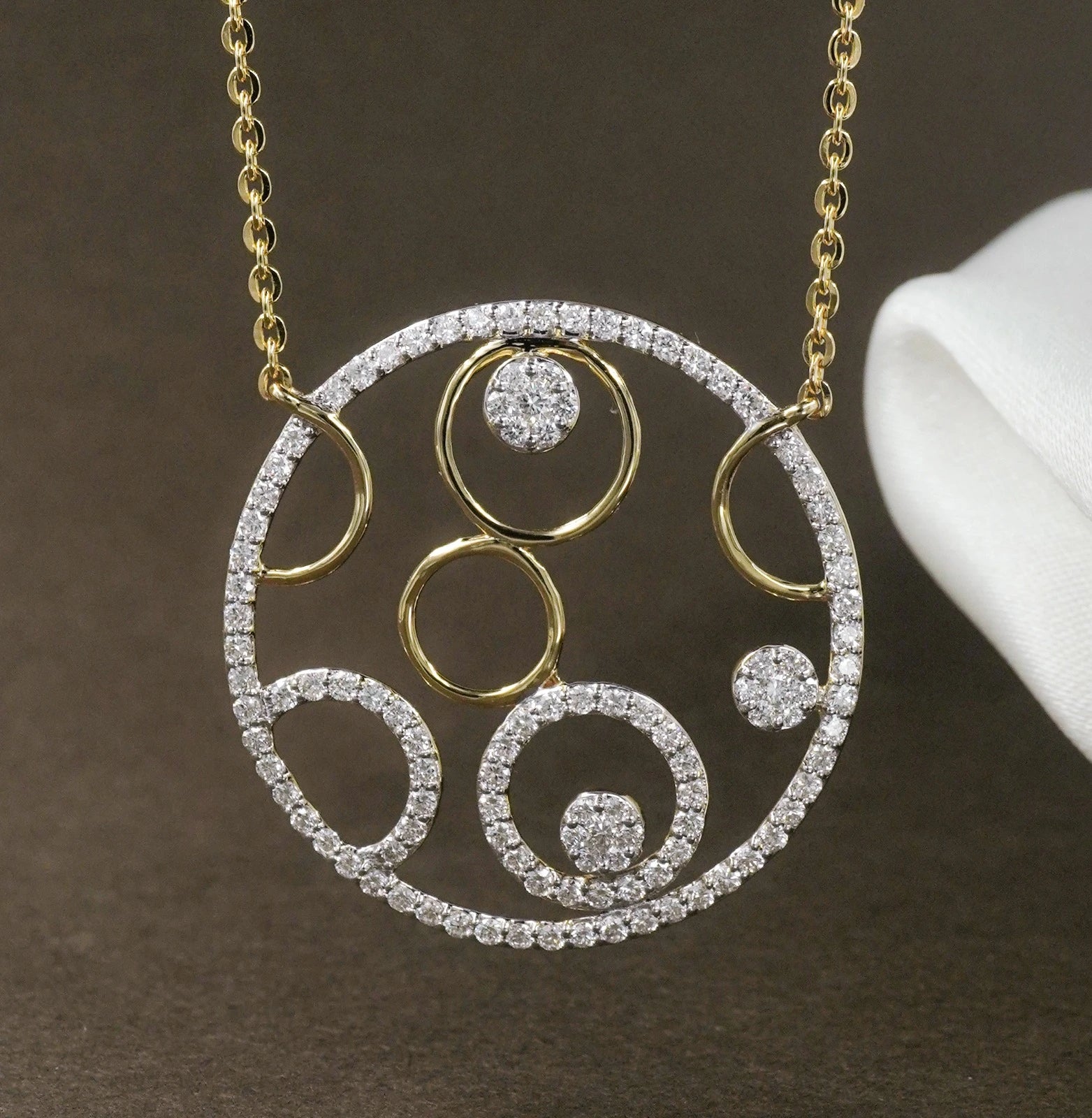Circle Within Diamond Necklace