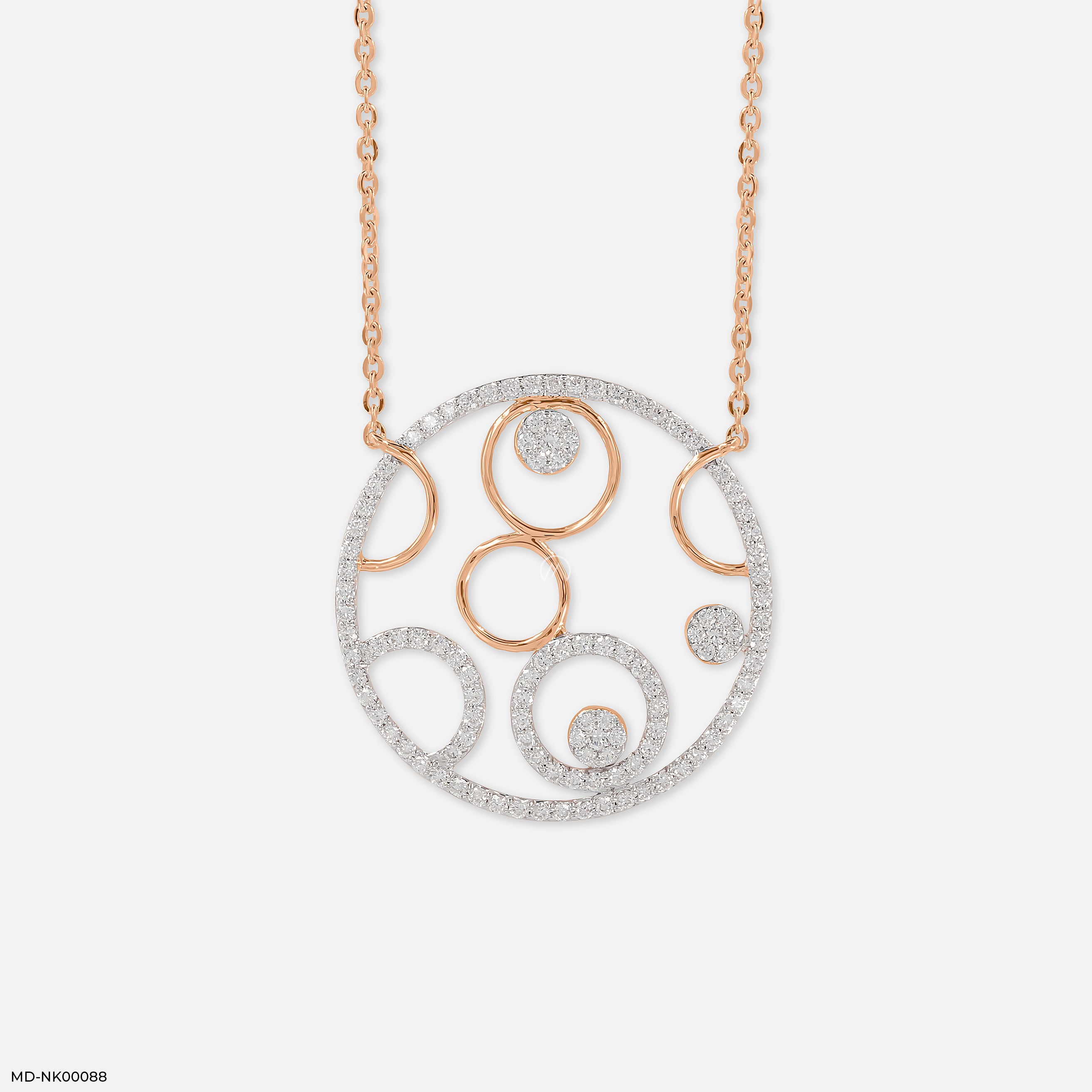 Circle Within Diamond Necklace 18K Rose Gold