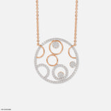 Circle Within Diamond Necklace 14K White Gold