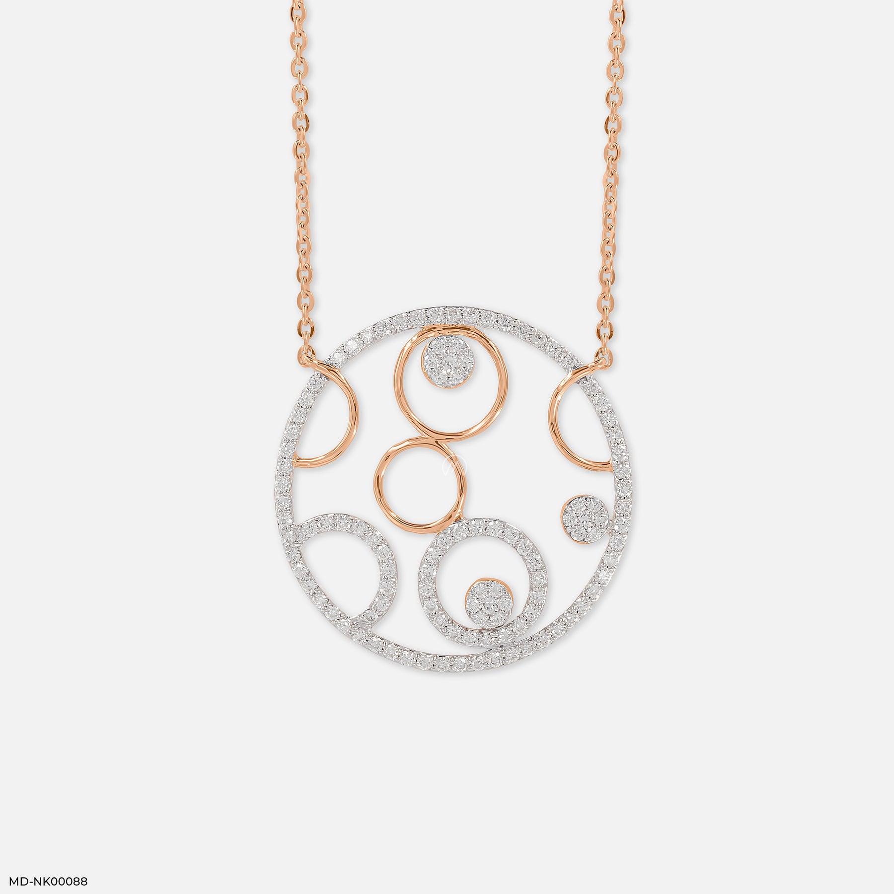 Circle Within Diamond Necklace 14K Yellow Gold