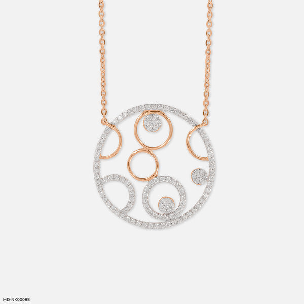 Circle Within Diamond Necklace 18K Rose Gold