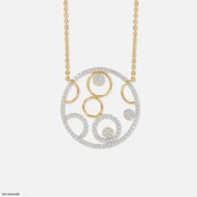 Circle Within Diamond Necklace 18K Yellow Gold