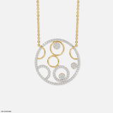 Circle Within Diamond Necklace 14K White Gold