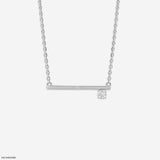 Minimalistic Diamond Pendant 14K White Gold