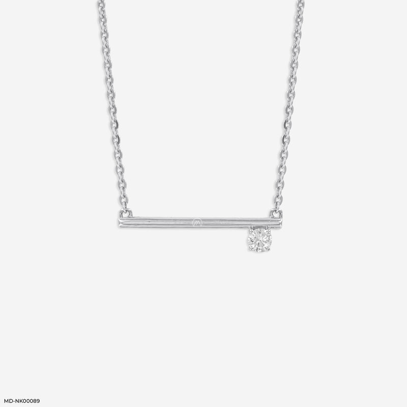 Minimalistic Diamond Pendant 14K White Gold
