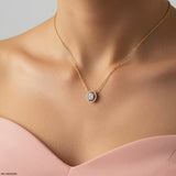 0.25 Carat Ovalis Lab Diamond Pendant Without Chain 18K Yellow Gold
