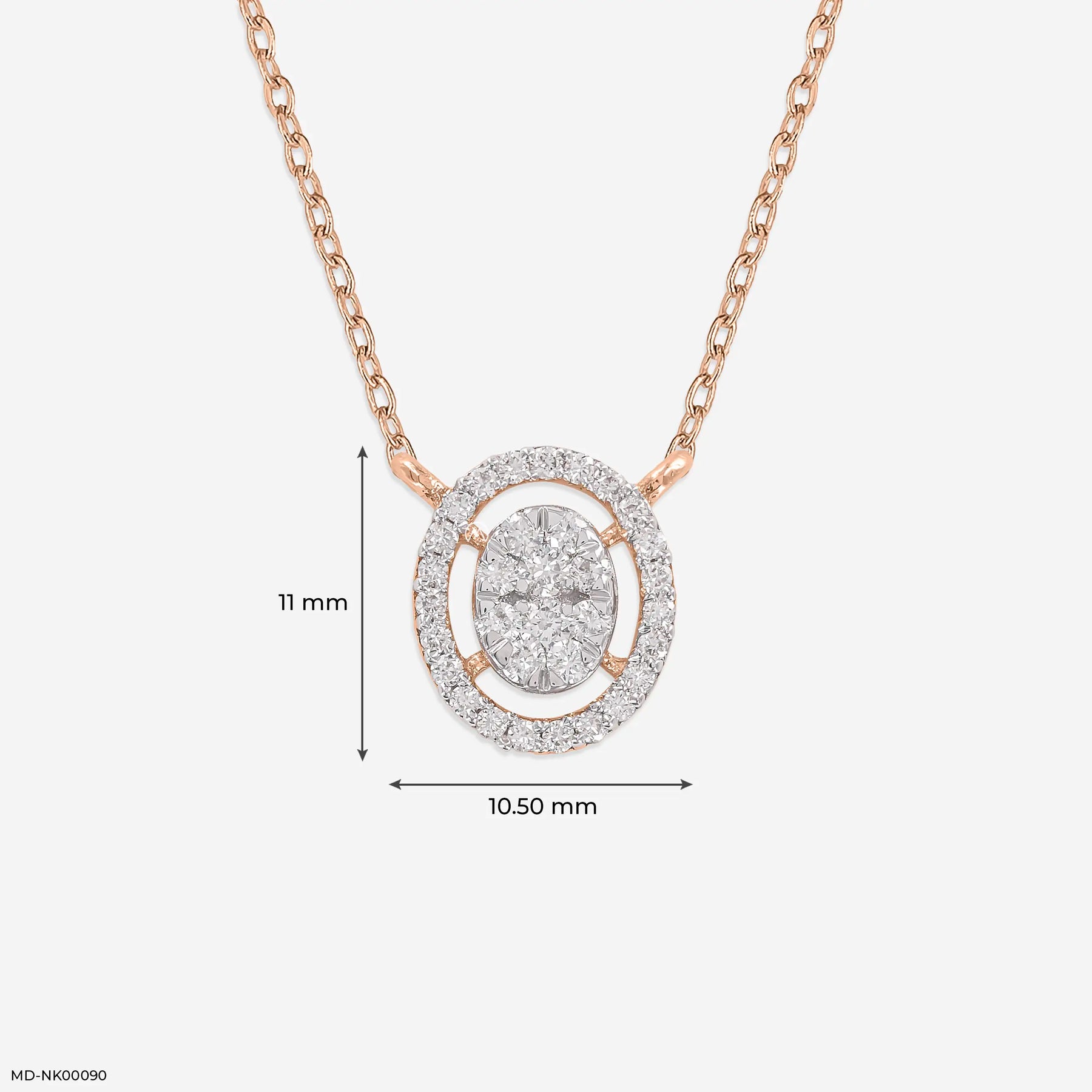 0.25 Carat Ovalis Lab Diamond Pendant Without Chain 18K Yellow Gold