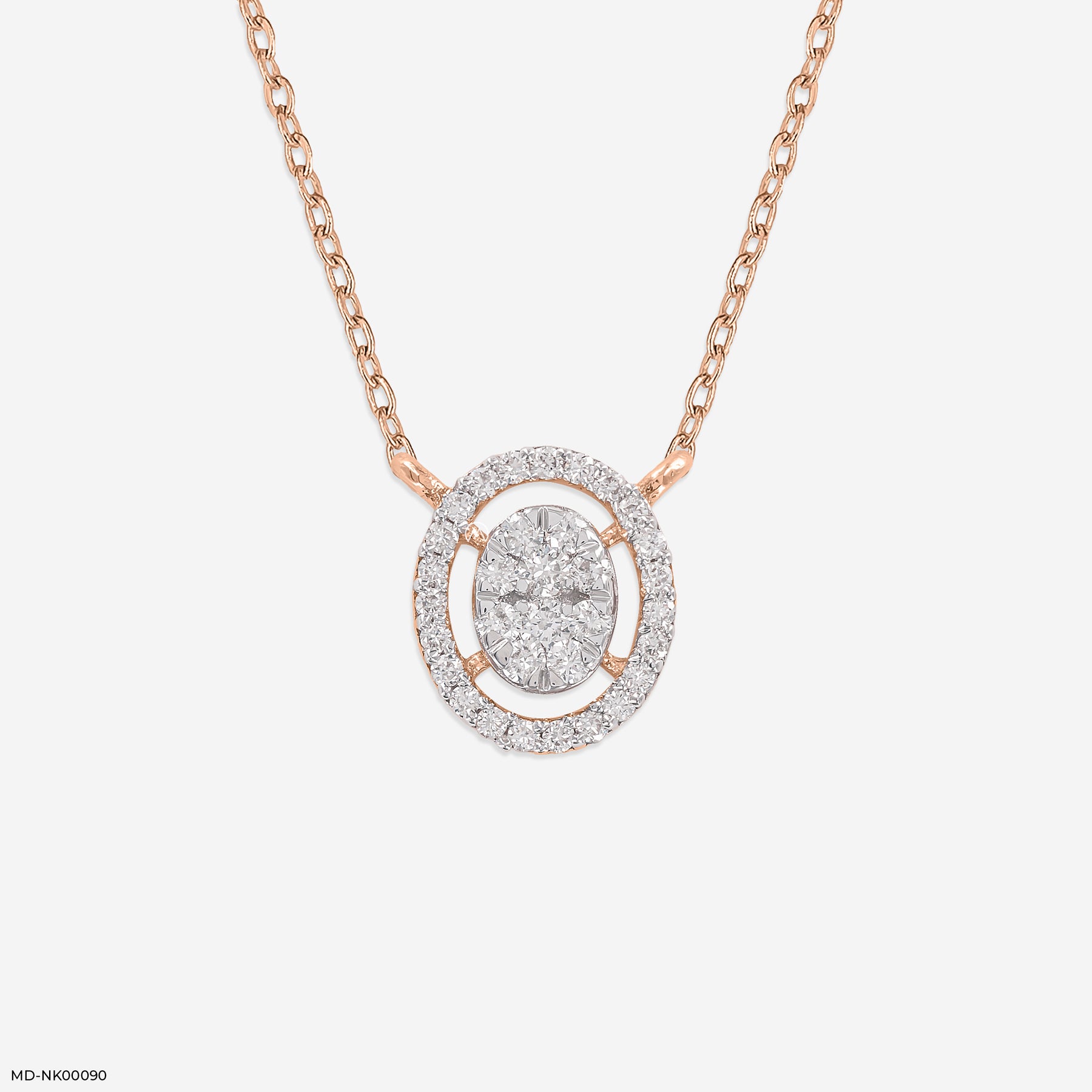 0.25 Carat Ovalis Lab Diamond Necklace 18K Yellow Gold