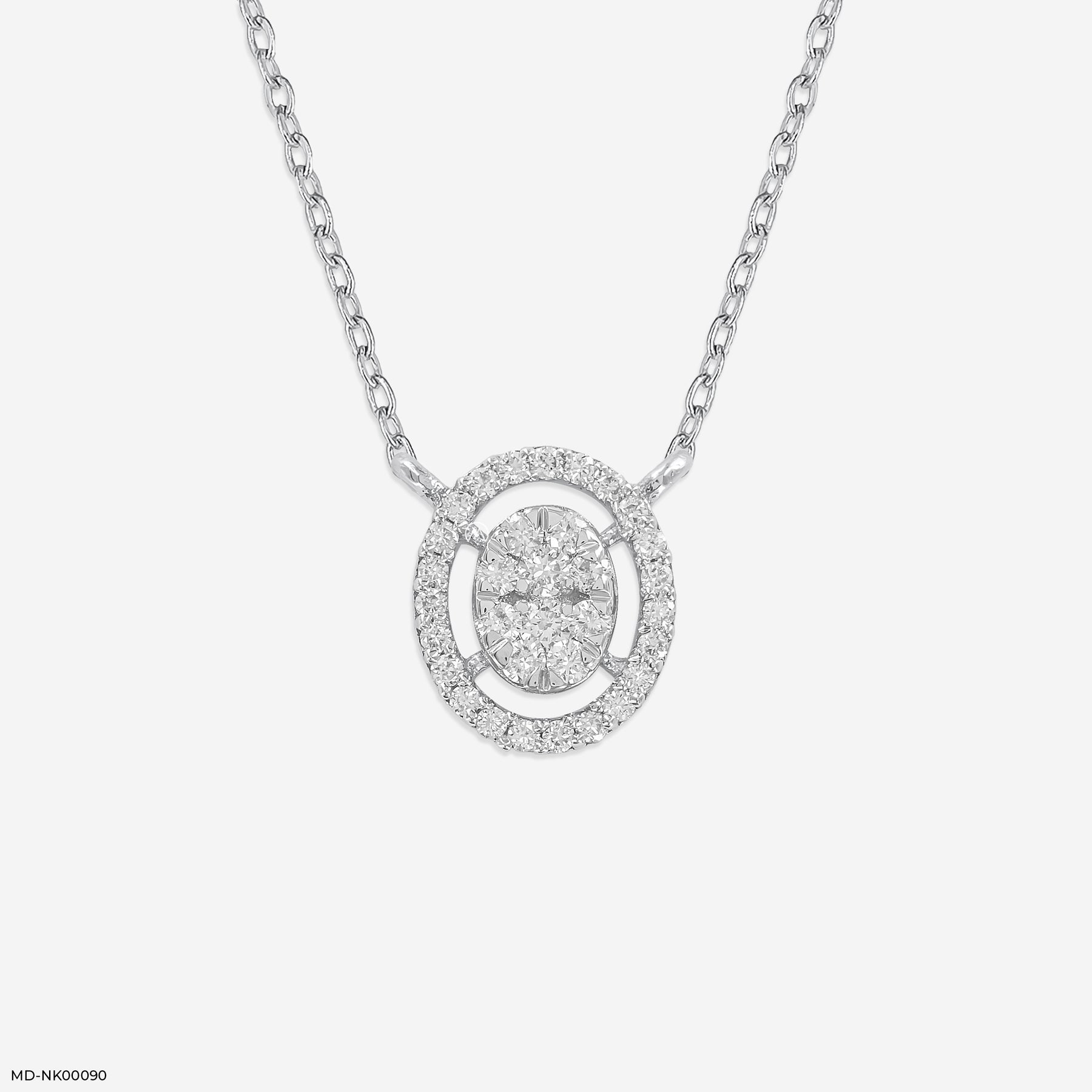 0.25 Carat Ovalis Lab Diamond Necklace 18K Yellow Gold